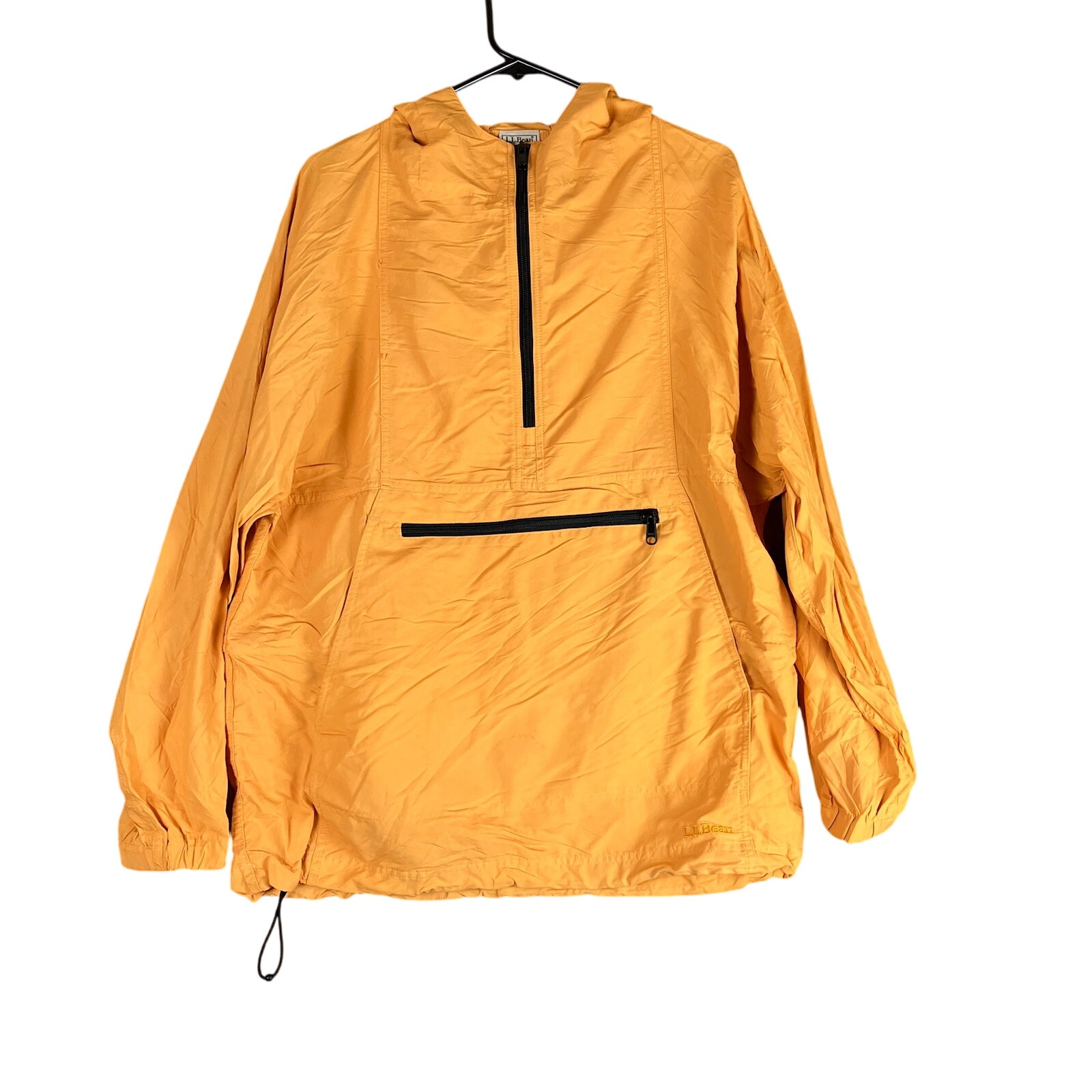 Ll Bean Mens Jacket Yellow Mountain Classic Anorak Windbreaker 1/2 Zip Medium